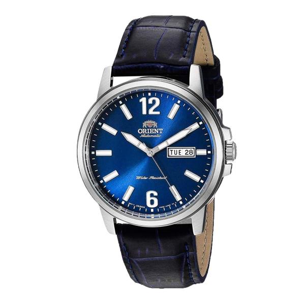 Orient Men's Sport 腕時計 ブルー 文字盤 自動巻き レザー ストラップ メンズ ...