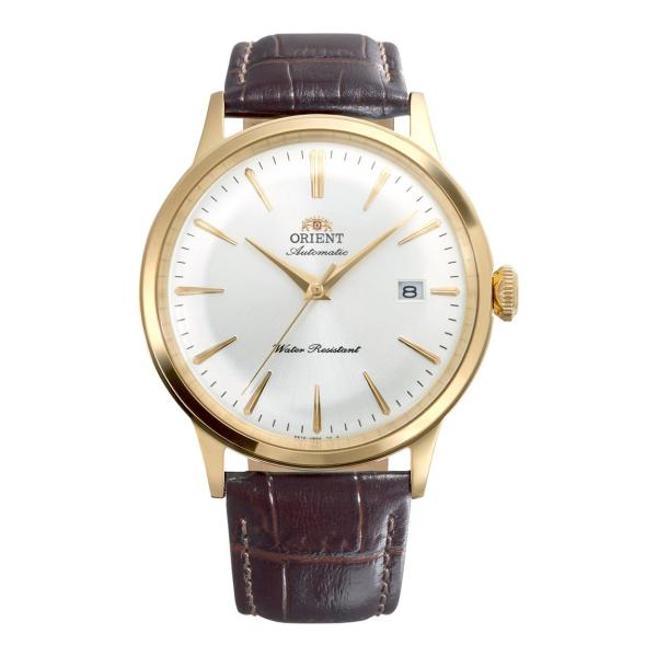 Orient Classic 腕時計 ホワイトダイヤル 自動巻き メンズ イエローゴールドケース レ...