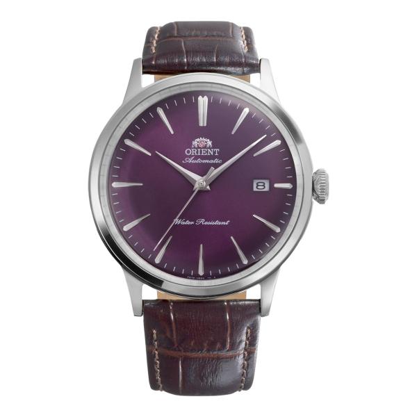 Orient Bambino 腕時計 パープル文字盤 自動巻き メンズ ブラウンレザー RA-AC0...