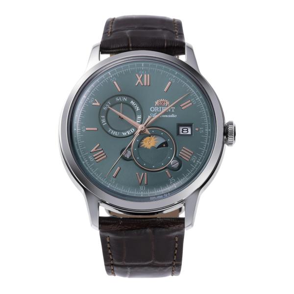 Orient Bambino Version 9 腕時計 自動巻き サン＆ムーン グリーン文字盤 デ...