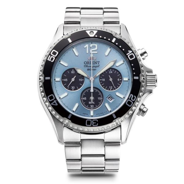 Orient Mako Solar Panda 腕時計 スカイブルー ソーラー クロノグラフ メンズ...