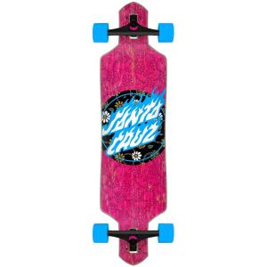 SANTA CRUZ Floral Flame Dot Drop Thru ロングボード コンプリート 180mmトラック 66mmウィール