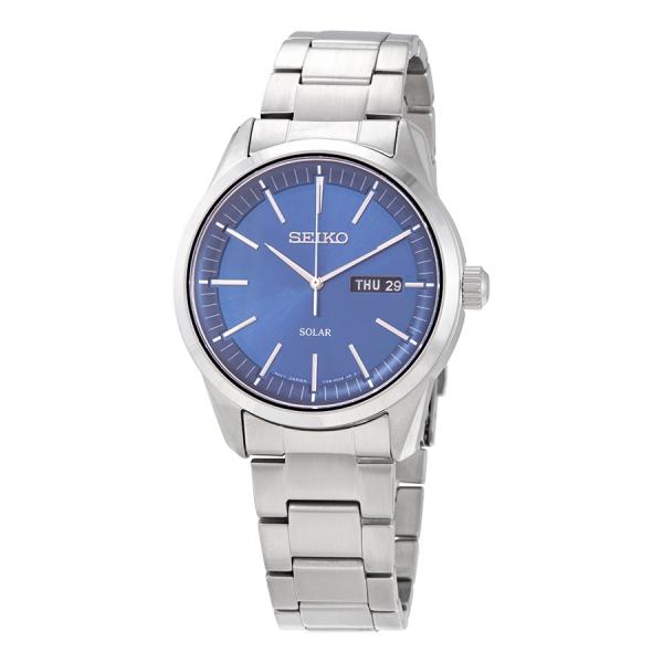 Seiko Solar ブルーダイアル ステンレススチール メンズ 腕時計 SNE525P1