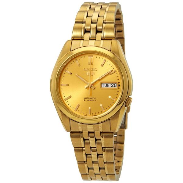 Seiko Series 5 腕時計 自動巻 ゴールド文字盤 ステンレス メンズ SNK366