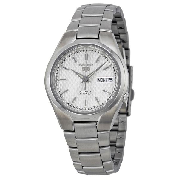 Seiko 5 腕時計 シルバー文字盤 自動巻 ステンレス メンズ SNK601