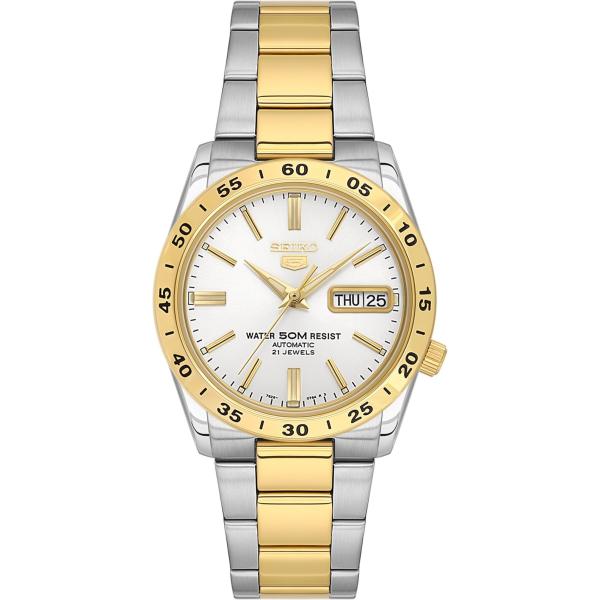 SEIKO SEIKO 5 腕時計 メンズ 自動巻き ホワイト文字盤 ツートーン 日本製 SNKE0...