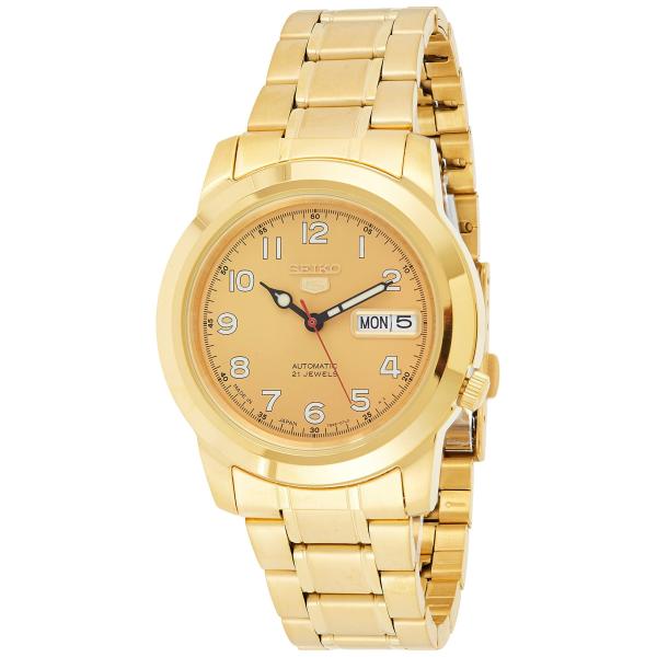 SEIKO SEIKO 5 腕時計 ゴールドダイアル イエローゴールドトーン 自動巻き メンズ SN...
