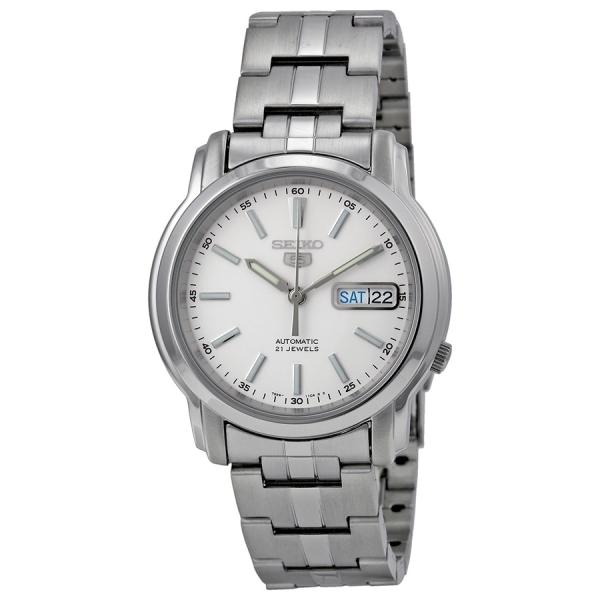 Seiko SNKL75 腕時計 ホワイト文字盤 ステンレススチール 自動巻き メンズ SNKL75