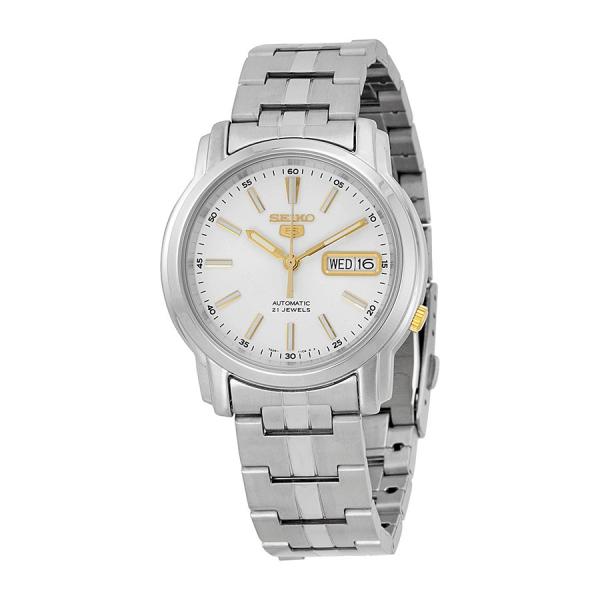 Seiko 5 腕時計 Automatic シルバー文字盤 ステンレス メンズ オートマチック SN...