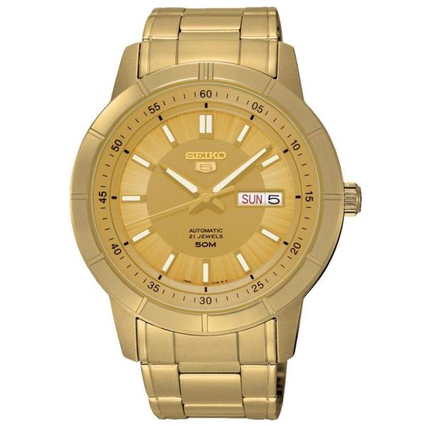 SEIKO 5 自動巻き ゴールド文字盤 メンズ 腕時計 SNKN62