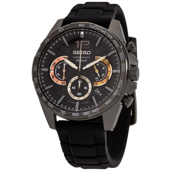 Seiko Conceptual Chronograph 腕時計 メンズ ブラック文字盤 クオーツ ...