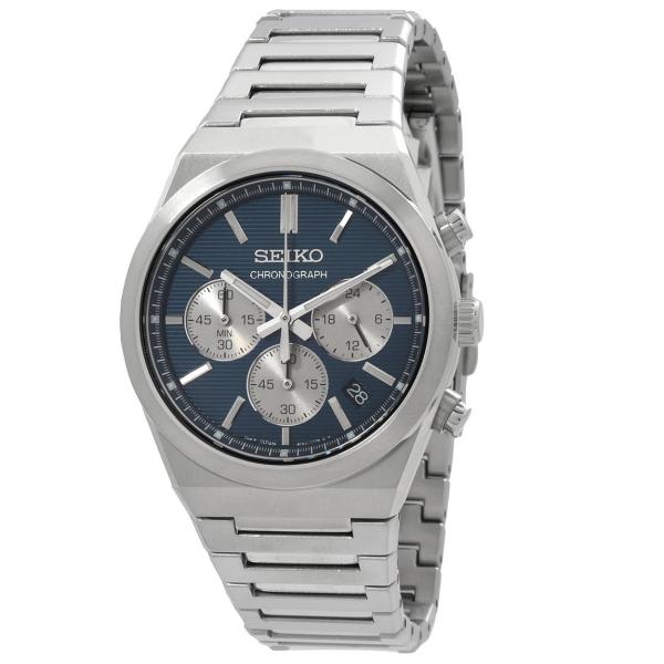 Seiko Sport Chronograph 腕時計 ブルー文字盤 クオーツ ステンレス メンズ ...