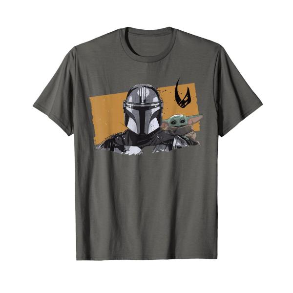 スターウォーズ マンダロリアン グローグー 水彩画デザイン クラン・オブ・ツー マッドホーン Tシャ...