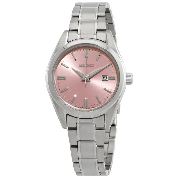 Seiko Quartz Series 腕時計 ピンク文字盤 ステンレススチール レディース SUR...