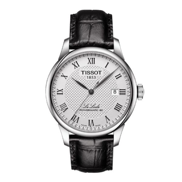 Tissot Le Locle 腕時計 メンズ スイス製自動巻 シルバー文字盤 ブラックレザー T0...