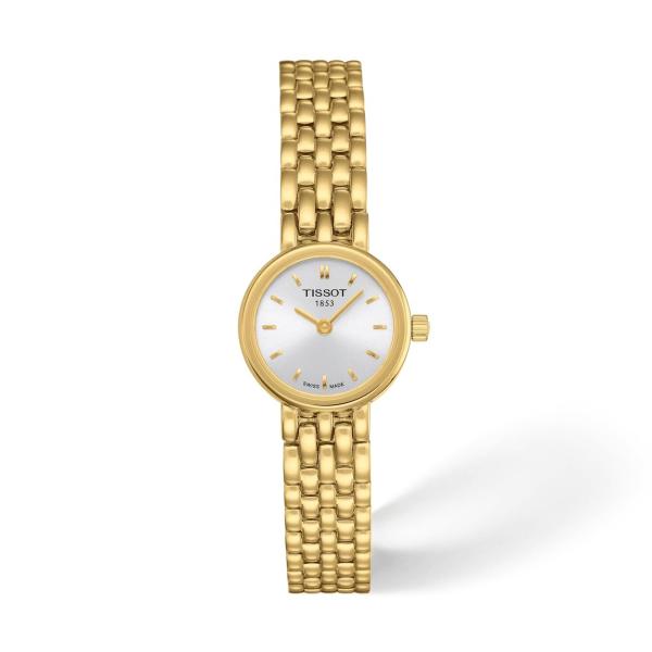 Tissot T-Trend Lovely 腕時計 レディース シルバー文字盤 イエローゴールド ス...