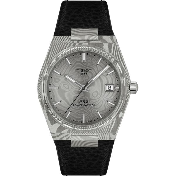 Tissot PRX 38mm 腕時計 メンズ ダマスカススチールケース グレー文字盤 自動巻き パ...
