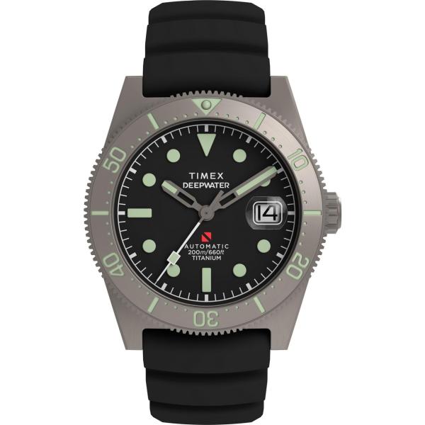 タイメックス Deep Water Reef メンズ チタンケース ブラック文字盤 ブラックバンド ...