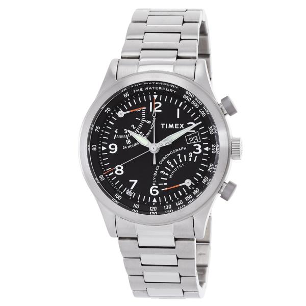 Timex Waterbury Chronograph GMT 腕時計 ブラック文字盤 クオーツ メ...