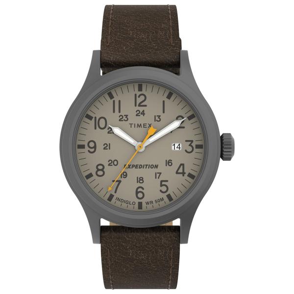 Timex Expedition Scout 腕時計 40mm ガンメタルケース カーキ文字盤 ブラ...
