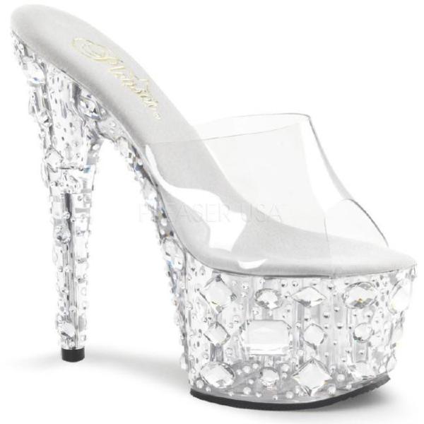 ADORE-701MR 7インチ(約18cm) ハイヒール ミュール クリアサンダル /Please...