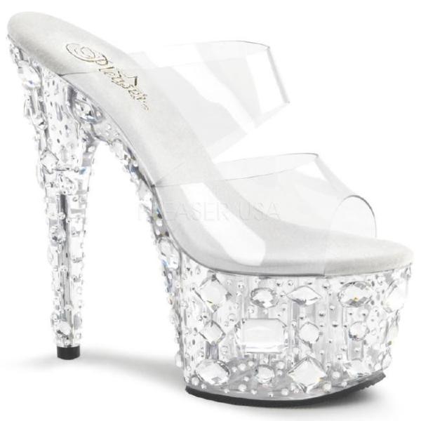 ADORE-702MR 7インチ(約18cm) ハイヒール ミュール クリアサンダル /Please...