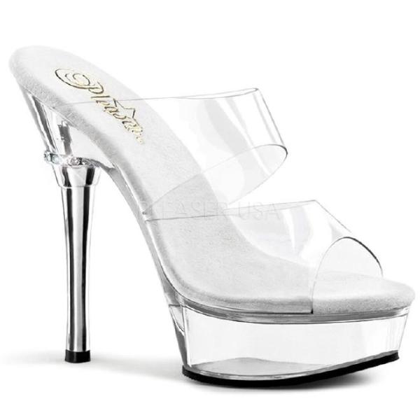 ALLURE-602　5.5インチ(約14cm)クリア　ハイヒール　ピンヒール ミュール厚底サンダル...