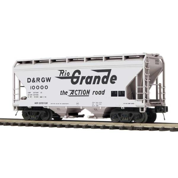 デンバー＆リオグランデ・ウェスタン鉄道 2ベイ センターフロー ホッパー車 3線式 Atlas Oゲ...