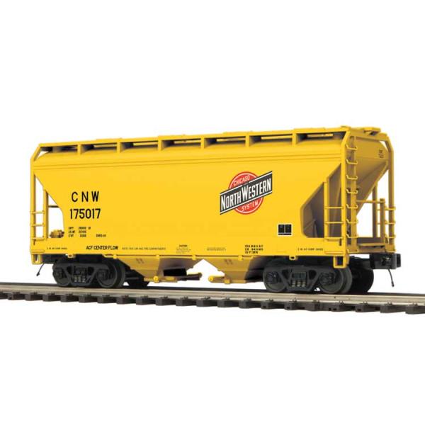 シカゴ＆ノースウェスタン鉄道 2ベイ センターフロー ホッパー車 3両セット (黄・緑・灰) 3線式...