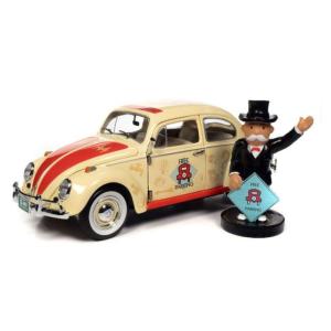 1963 フォルクスワーゲン ビートル モノポリー フリーパーキング クリーム/レッド フィギュア付...