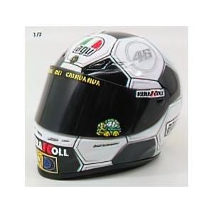 AGV - VALENTINO ROSSI MOTO GP BARCELONA 2008 WORLD CHAMPION - WHITE BLACK /Minichampsミニチャンプス ヘルメット レプリカ 1/2｜basque