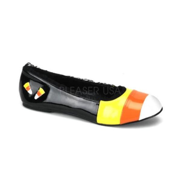 CANDYKORN-12 パンプス ブラック/イエロー/オレンジ/ホワイトエナメル /Pleaser...