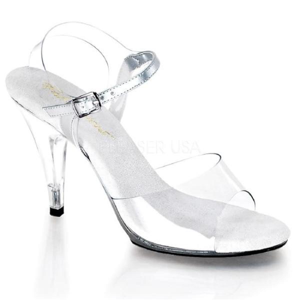 CARESS-408 4インチ(約10cm) ハイヒール ミュール クリアサンダル /Pleaser...