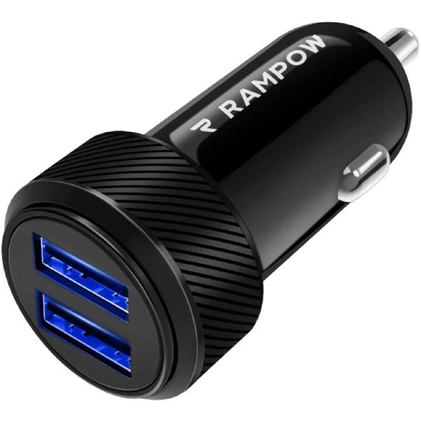 Rampow カーチャージャー 2.4A/24W/ 2ポート車載充電器 iPhone、Android...