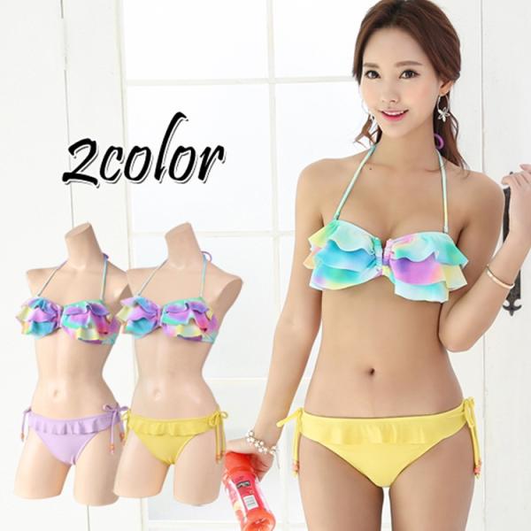 フリルビキニ  SWB1527  2カラー 格安水着ビキニ上下セット レディースSWB1527