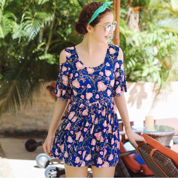 体型カバー ワンピース 水着 大きいサイズ M/L/XL レディース 送料無料