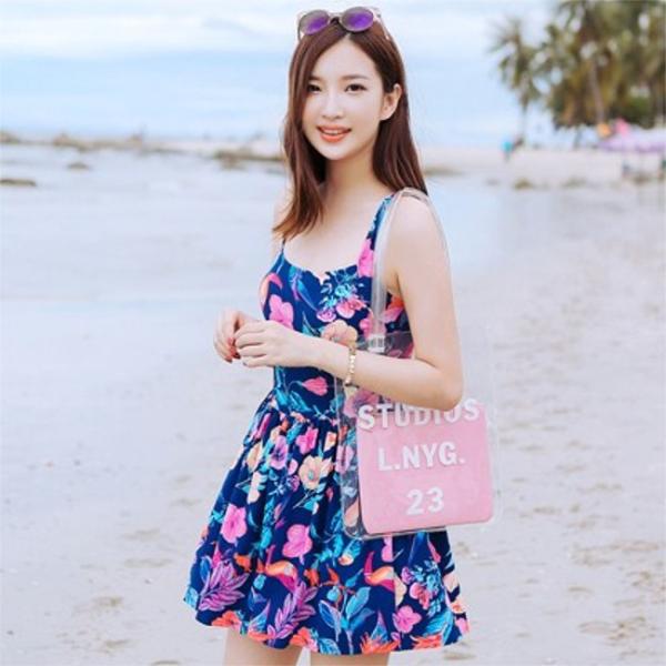 花柄　ワンピース　水着 水着 大きいサイズ M/L/XL レディース 送料無料