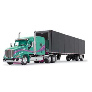 Peterbilt 579 &amp; 53ft Utility Roll Tarp ティール/ブラック 建...