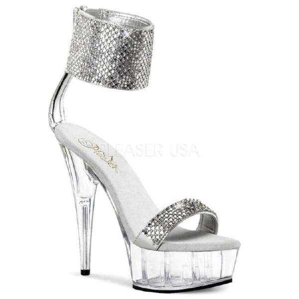 DELIGHT-671 6インチ(約15cm) クリアヒール ハイヒール　　ピンヒール ミュール厚底...