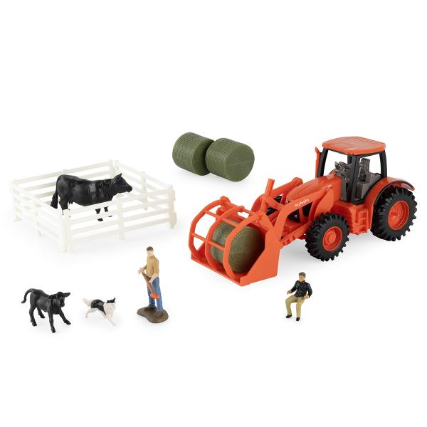 Kubotaクボタ Tractorトラクター with Loader 15-Piece Farm P...