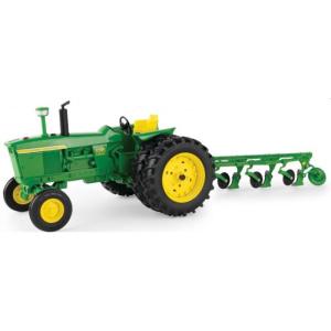 John Deereジョンディア 4010 トラクター 4連プラウ付き グリーン / ERTL 1/...