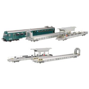 HOゲージ 鉄道模型 貨車 Exact-Train BLS 車運車 5両基本セット Era VI AC デジタル
