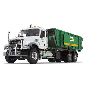 廃棄物管理 Mack Granite MP ロールオフコンテナ &amp; 看板付 建設機械模型 / Fir...