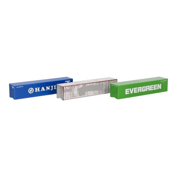 Evergreen/Hanjin コンテナセット エイジング塗装 / Herpa 1/120 模型 ...