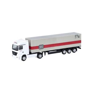 Herpa MAN TGX XLX Hammar side loader 20ft container magenta