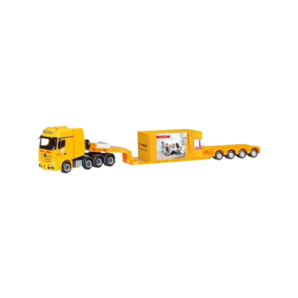 Herpa 1/87 Mercedes-Benz Actros SLT ローボーイセミトレーラー 3...