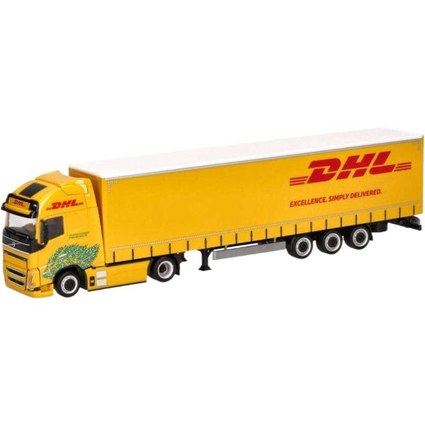 DHL Volvo FH GL XL Electric カーテンサイド トラック / Herpa 1...
