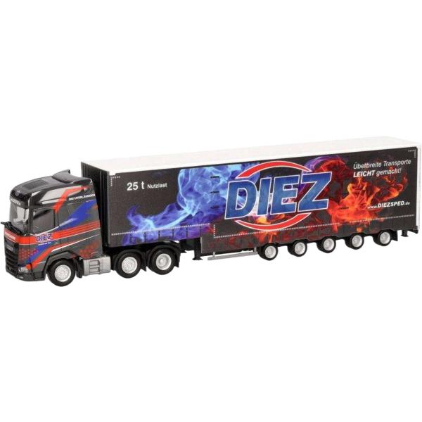 Diez DAF XG+ カーテンサイドセミトレーラー 319263 トレーラー / Herpa 1...