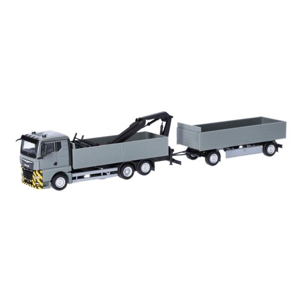 MAN TGX GN クレーン付きフラットベッドトレーラー / Herpa 1/87 ミニカー トラ...