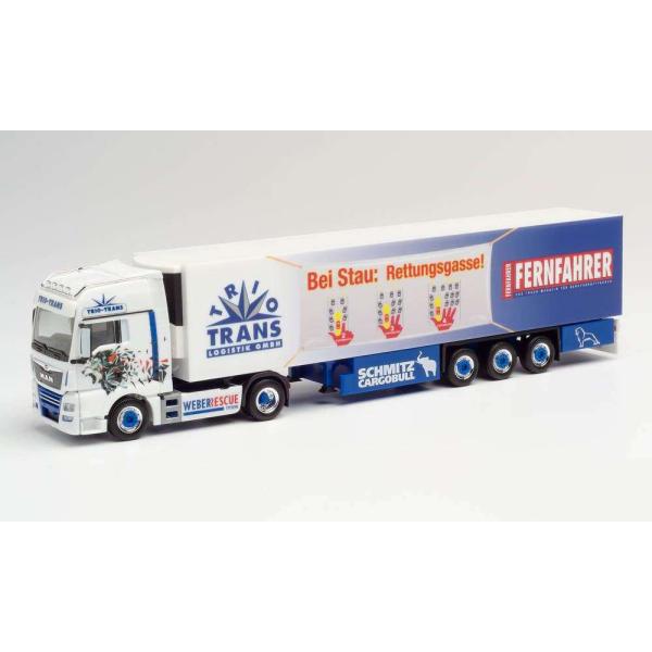 Herpa Trio Trans MAN TGX XXL truck model reefer tr...